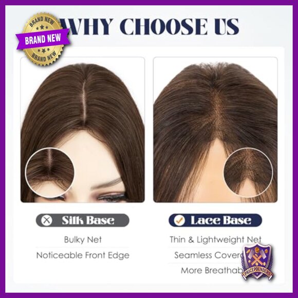 Real Human Hair Topper with Side Bangs, Thin Lace Base, 11 Inch